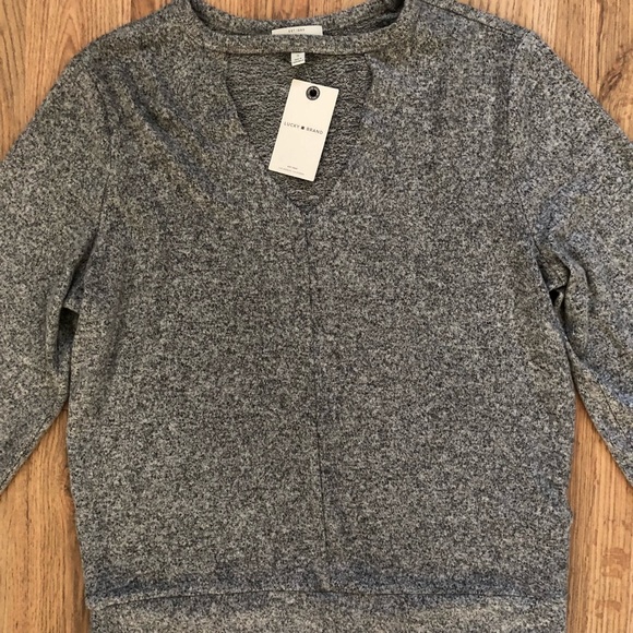 Grey Bell Sleeve Lucky Brand Sweater - Picture 2 of 4
